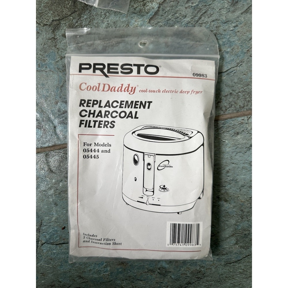 Presto CoolDaddy Cool-Touch Deep Fryer Charcoal Filters (3 Pack), 09983